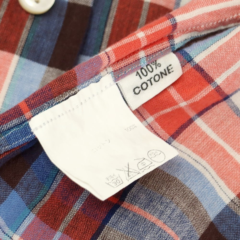 [Used] Salvatore Piccolo Cotton Check Casual Shirt Red x Blue [42] [Condition Rank C] [Men&
