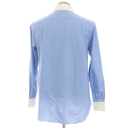 [Used] Adriano Cifonelli Cotton Regular Collar Cleric Dress Shirt Blue x White [41] [Condition Rank B] [Men&