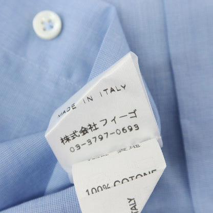 [Used] Adriano Cifonelli Cotton Regular Collar Cleric Dress Shirt Blue x White [41] [Condition Rank B] [Men&