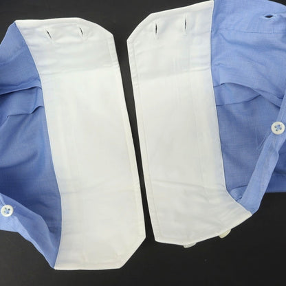[Used] Adriano Cifonelli Cotton Regular Collar Cleric Dress Shirt Blue x White [41] [Condition Rank B] [Men&
