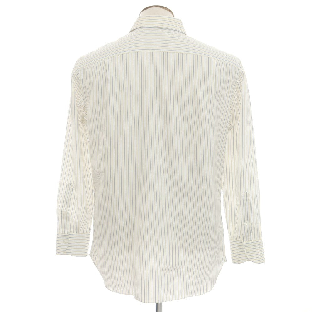 [Used] GIAM PAOLO Cotton Striped Wide Collar Dress Shirt White x Yellow [42] [Condition Rank C] [Men&