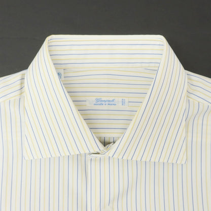 [Used] GIAM PAOLO Cotton Striped Wide Collar Dress Shirt White x Yellow [42] [Condition Rank C] [Men&