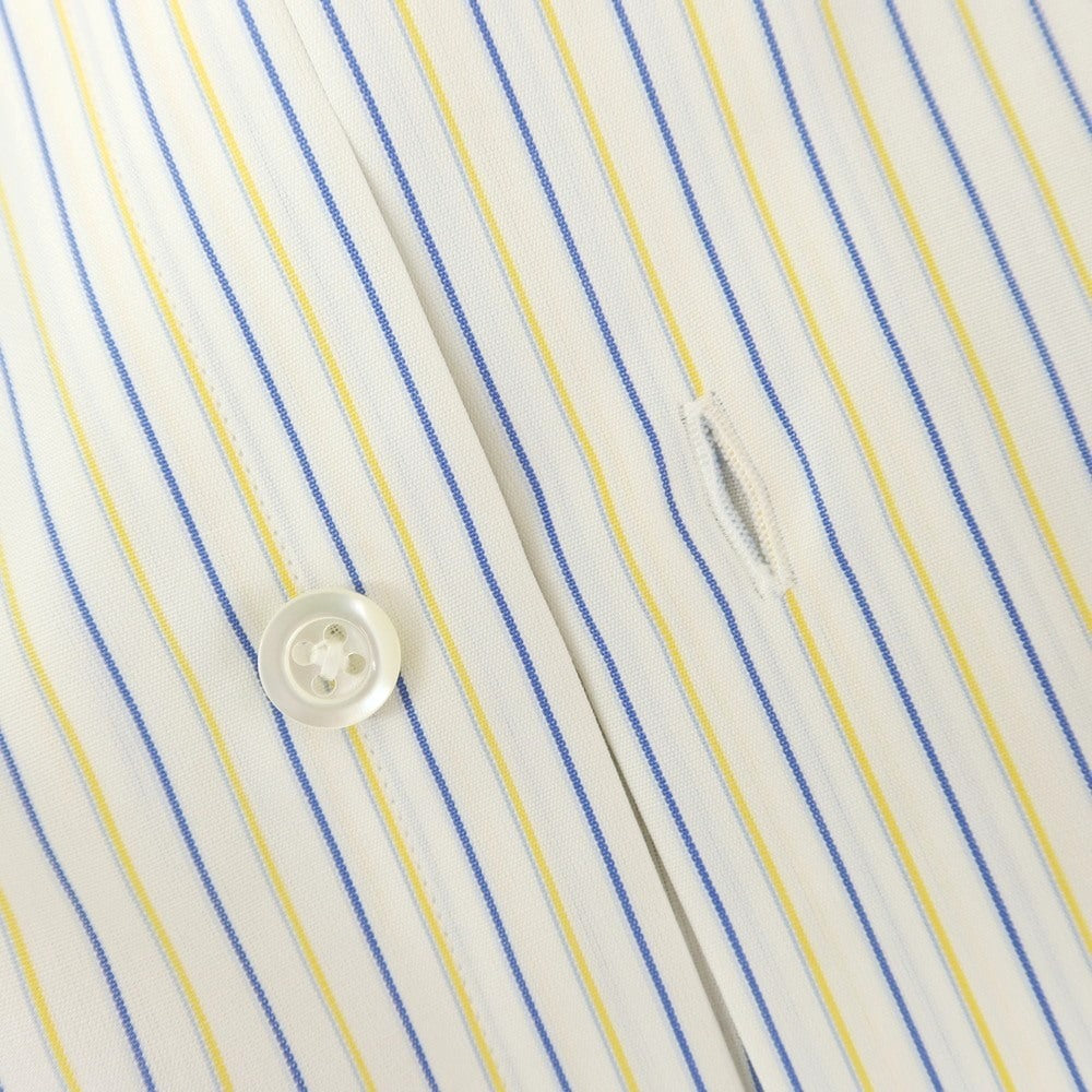 [Used] GIAM PAOLO Cotton Striped Wide Collar Dress Shirt White x Yellow [42] [Condition Rank C] [Men&