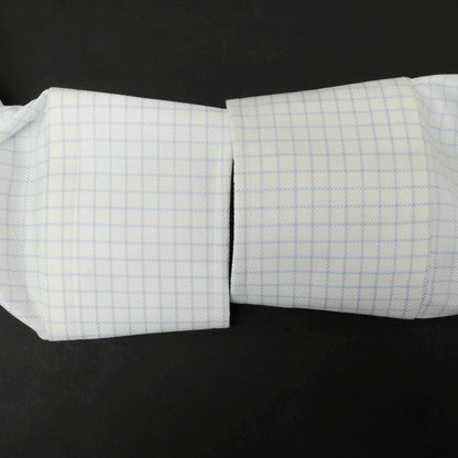 [Used] Luciano Lombardi Cotton Check Semi-Wide Collar Dress Shirt White x Light Blue [42] [Condition Rank C] [Men&