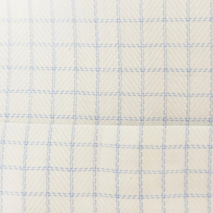 [Used] Luciano Lombardi Cotton Check Semi-Wide Collar Dress Shirt White x Light Blue [42] [Condition Rank C] [Men&