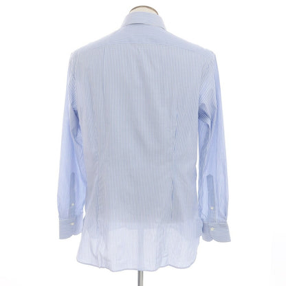 [Used] Franco Minucci Cotton Striped Wide Collar Dress Shirt Blue x White [43] [Condition Rank A] [Men&