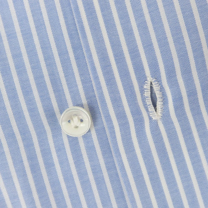 [Used] Franco Minucci Cotton Striped Wide Collar Dress Shirt Blue x White [43] [Condition Rank A] [Men&