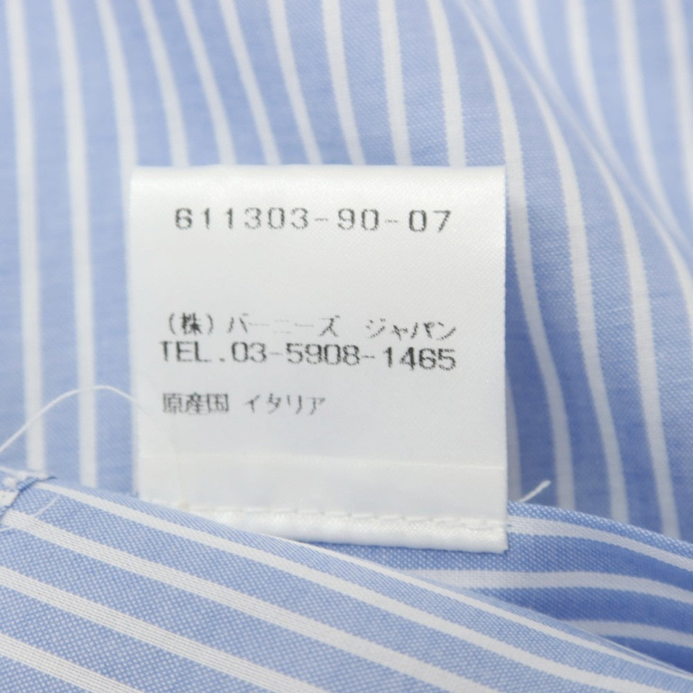 [Used] Franco Minucci Cotton Striped Wide Collar Dress Shirt Blue x White [43] [Condition Rank A] [Men&