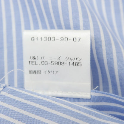 [Used] Franco Minucci Cotton Striped Wide Collar Dress Shirt Blue x White [43] [Condition Rank A] [Men&