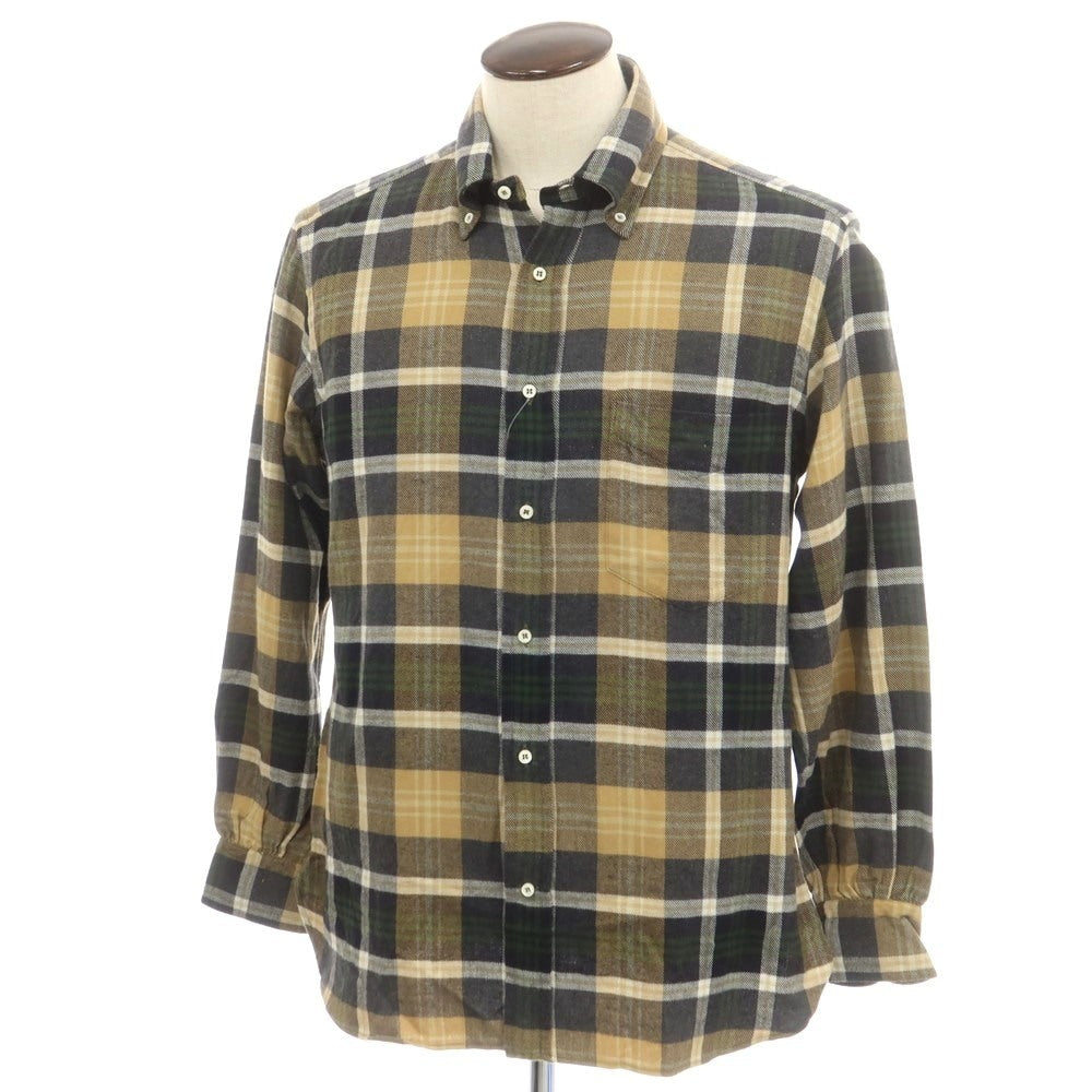 【中古】ギローバー GUY ROVER International Gallery BEAMS別注 チェック ボタンダウン カジュアルシャツ ベージュxグレー【 41 】【 状態ランクB 】【 メンズ 】