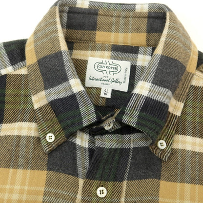 【中古】ギローバー GUY ROVER International Gallery BEAMS別注 チェック ボタンダウン カジュアルシャツ ベージュxグレー【 41 】【 状態ランクB 】【 メンズ 】