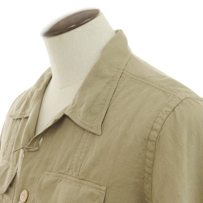 [Used] [Unused] eleventy Cotton Linen Open Collar Casual Shirt Khaki Beige [42] [Condition Rank S] [Men&