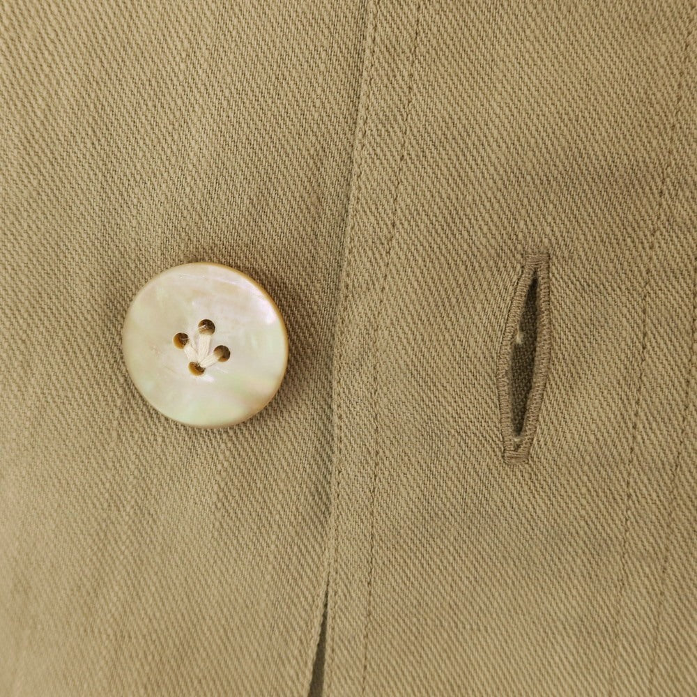 [Used] [Unused] eleventy Cotton Linen Open Collar Casual Shirt Khaki Beige [42] [Condition Rank S] [Men&