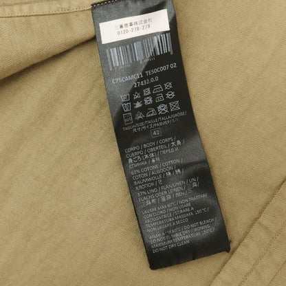 [Used] [Unused] eleventy Cotton Linen Open Collar Casual Shirt Khaki Beige [42] [Condition Rank S] [Men&