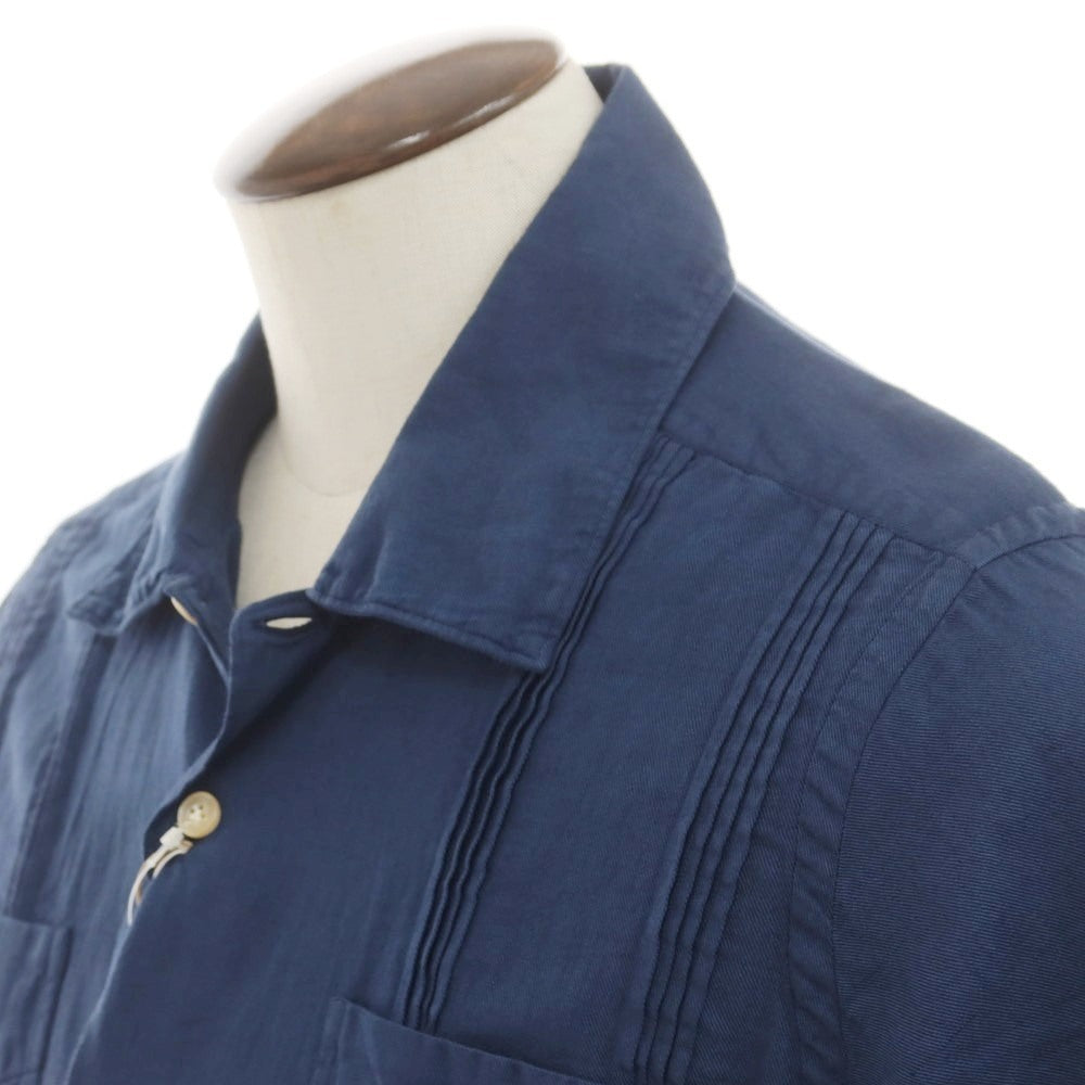 [Used] [Unused] eleventy Cotton Linen Short Sleeve Shirt Light Navy [42] [Condition Rank S] [Men&