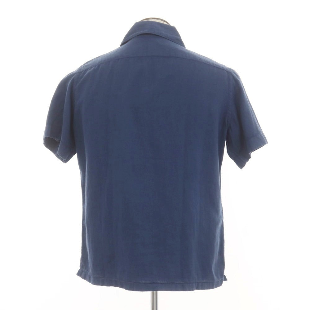 [Used] [Unused] eleventy Cotton Linen Short Sleeve Shirt Light Navy [42] [Condition Rank S] [Men&