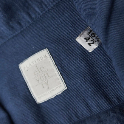 [Used] [Unused] eleventy Cotton Linen Short Sleeve Shirt Light Navy [42] [Condition Rank S] [Men&