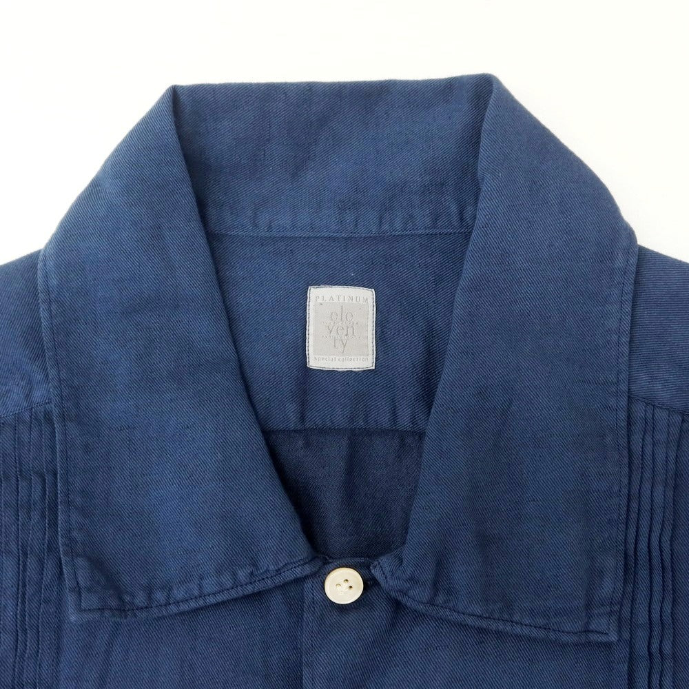 [Used] [Unused] eleventy Cotton Linen Short Sleeve Shirt Light Navy [42] [Condition Rank S] [Men&