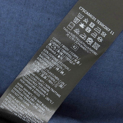 [Used] [Unused] eleventy Cotton Linen Short Sleeve Shirt Light Navy [42] [Condition Rank S] [Men&