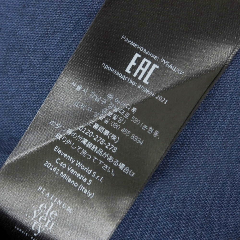 [Used] [Unused] eleventy Cotton Linen Short Sleeve Shirt Light Navy [42] [Condition Rank S] [Men&