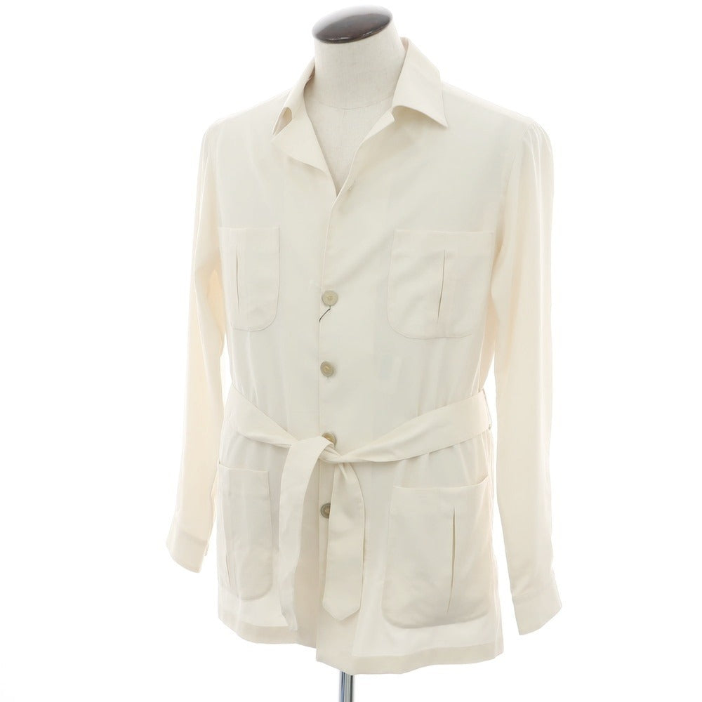 【中古】フラルボ FRALBO ウール サファリジャケット アイボリー【 50 】【 状態ランクB 】【 メンズ 】