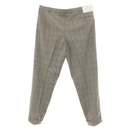 [Used] ANTICOPANTALONE Wool Glen Check Dress Slacks Pants Ivory x Dark Brown [52] [Condition Rank A] [Men&