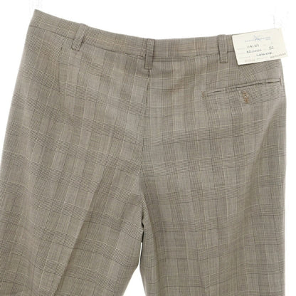[Used] ANTICOPANTALONE Wool Glen Check Dress Slacks Pants Ivory x Dark Brown [52] [Condition Rank A] [Men&