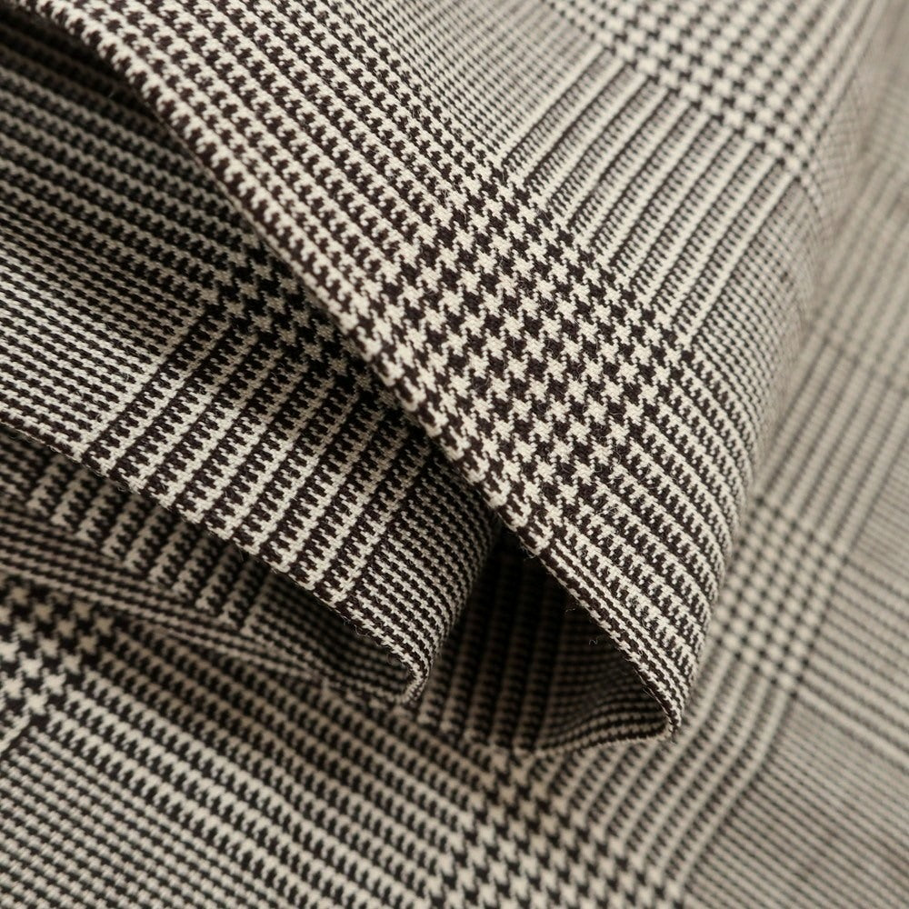 [Used] ANTICOPANTALONE Wool Glen Check Dress Slacks Pants Ivory x Dark Brown [52] [Condition Rank A] [Men&