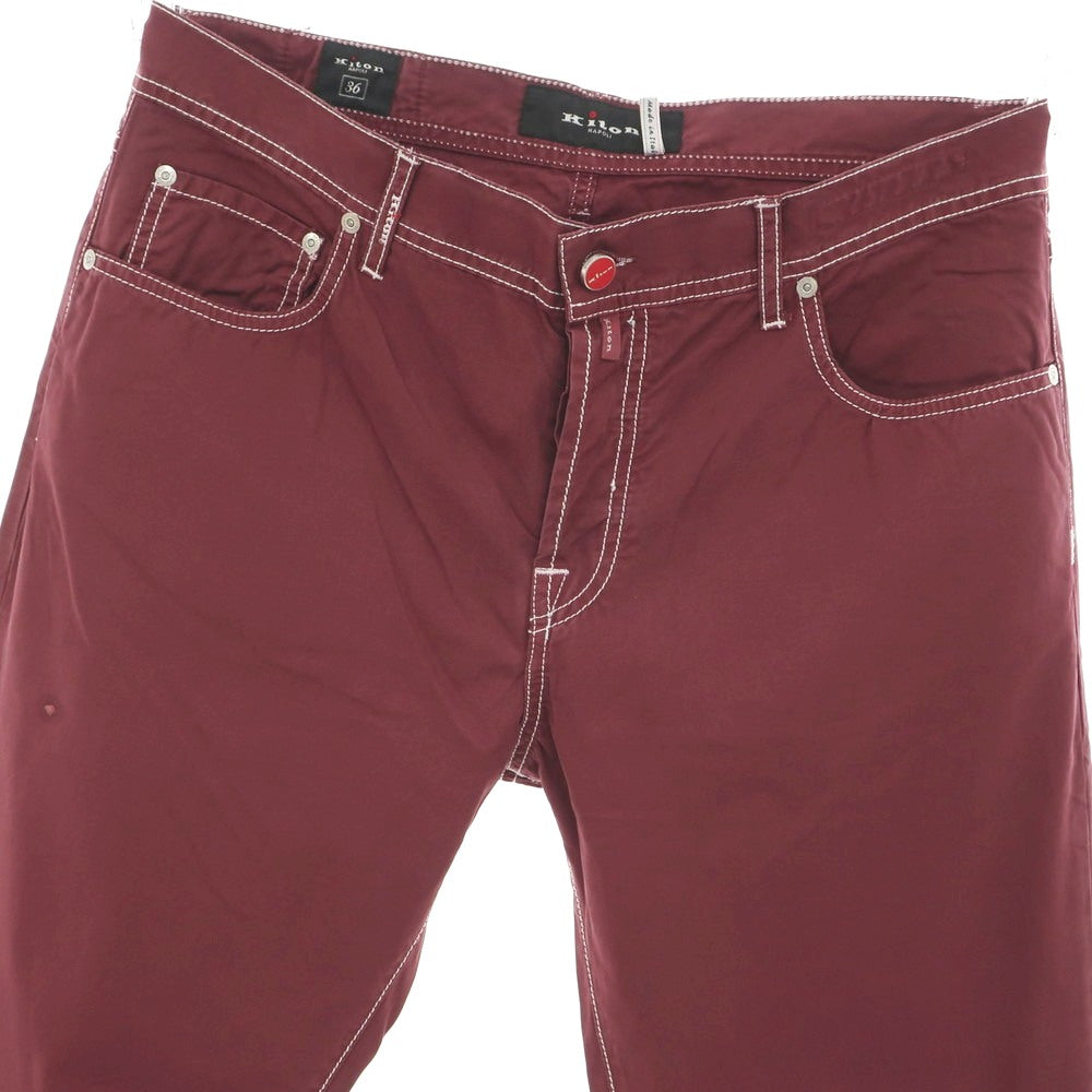 【中古】キートン Kiton コットン 5ポケットパンツ ワイン【 36 】【 状態ランクC 】【 メンズ 】