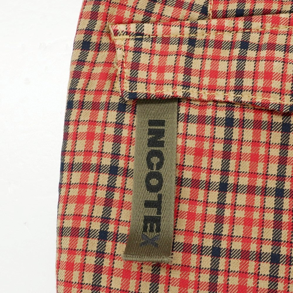 【中古】インコテックス スラックス INCOTEX SLACKS リネンコットン チェック ショートパンツ レッドxベージュ【 35 】【 状態ランクB 】【 メンズ 】[DPD]