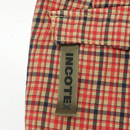 【中古】インコテックス スラックス INCOTEX SLACKS リネンコットン チェック ショートパンツ レッドxベージュ【 35 】【 状態ランクB 】【 メンズ 】