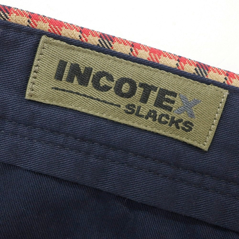 【中古】インコテックス スラックス INCOTEX SLACKS リネンコットン チェック ショートパンツ レッドxベージュ【 35 】【 状態ランクB 】【 メンズ 】[DPD]