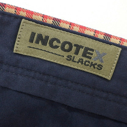 【中古】インコテックス スラックス INCOTEX SLACKS リネンコットン チェック ショートパンツ レッドxベージュ【 35 】【 状態ランクB 】【 メンズ 】