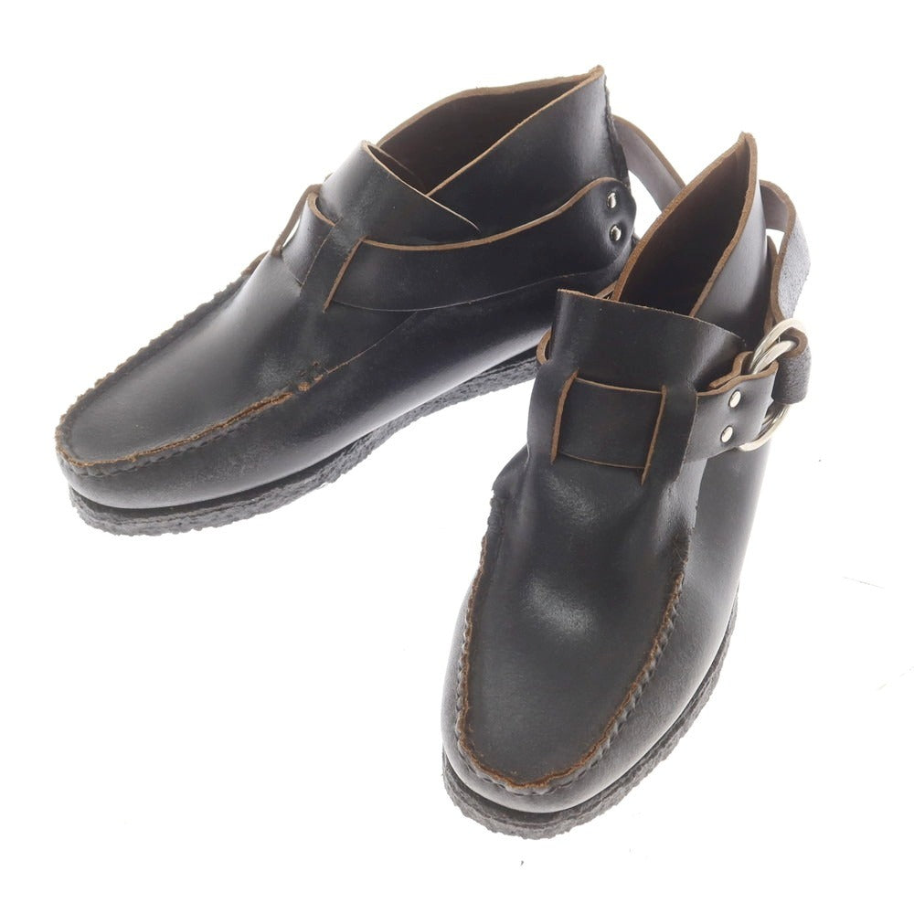 [Used] [Unused] YUKETEN Waxed Leather Ring Boots Black [M8 1/2E] [Condition Rank S] [Men&