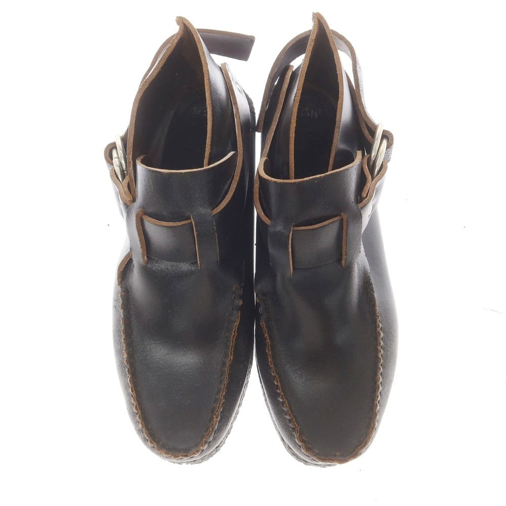[Used] [Unused] YUKETEN Waxed Leather Ring Boots Black [M8 1/2E] [Condition Rank S] [Men&