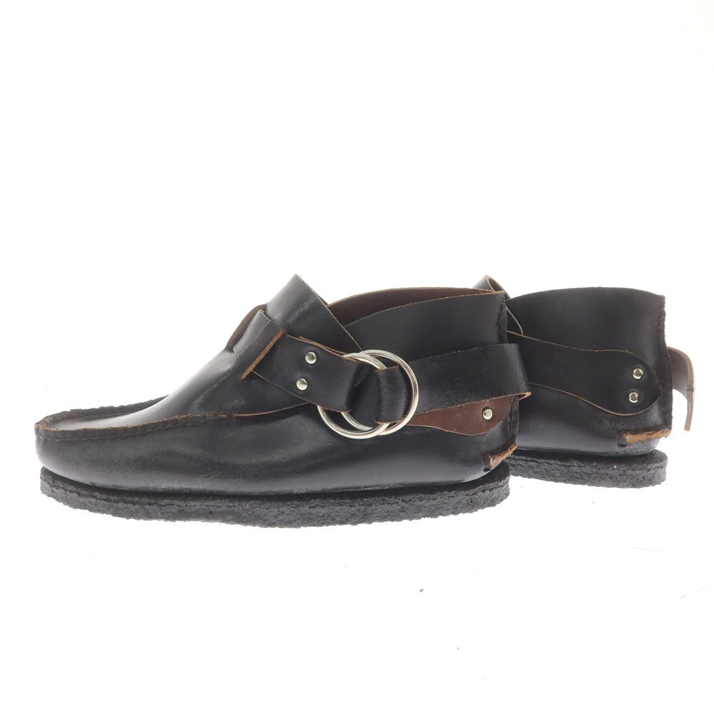 [Used] [Unused] YUKETEN Waxed Leather Ring Boots Black [M8 1/2E] [Condition Rank S] [Men&