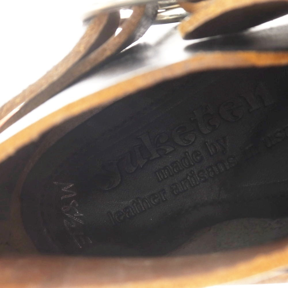 [Used] [Unused] YUKETEN Waxed Leather Ring Boots Black [M8 1/2E] [Condition Rank S] [Men&