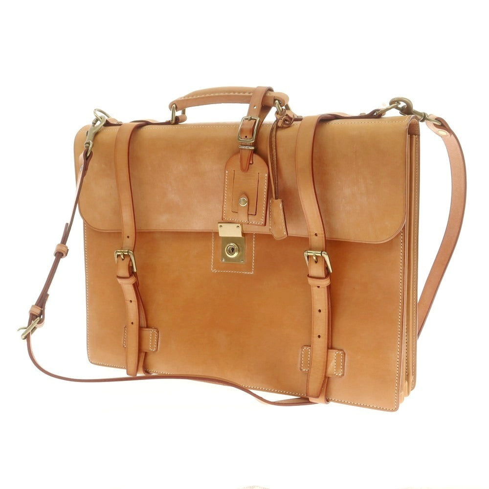 [Used] LA CAGE Bridle Leather Briefcase Light Brown [Condition Rank B] [Men&