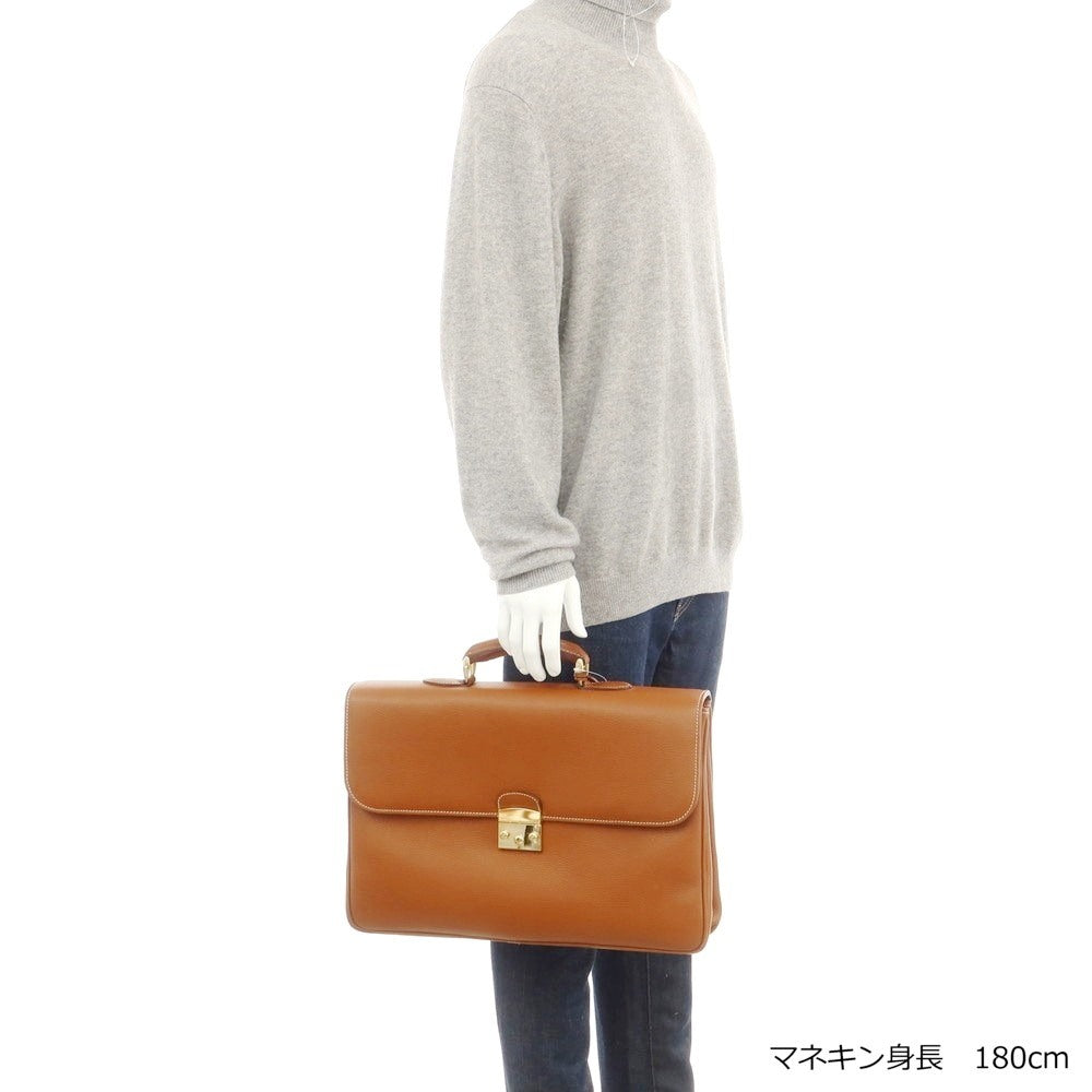 [Used] Beretta Alfred BERETTA ALFRED Shrink Leather Flap Briefcase Light Brown [Condition Rank B] [Men&