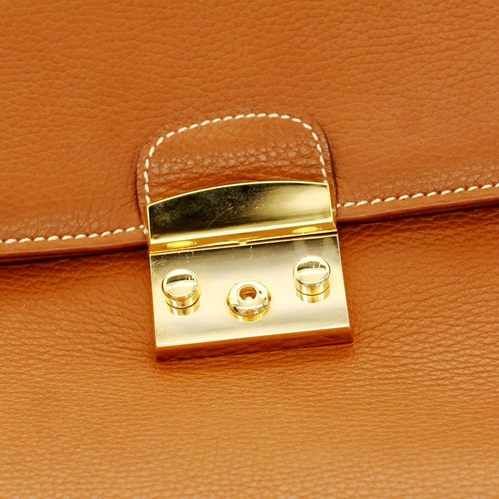 [Used] Beretta Alfred BERETTA ALFRED Shrink Leather Flap Briefcase Light Brown [Condition Rank B] [Men&