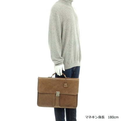 [Used] Felisi 1962 Grained Leather Flap Briefcase Ash Brown [Condition Rank B] [Men&