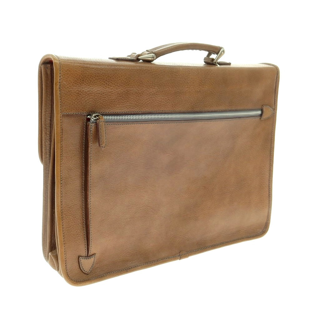 [Used] Felisi 1962 Grained Leather Flap Briefcase Ash Brown [Condition Rank B] [Men&