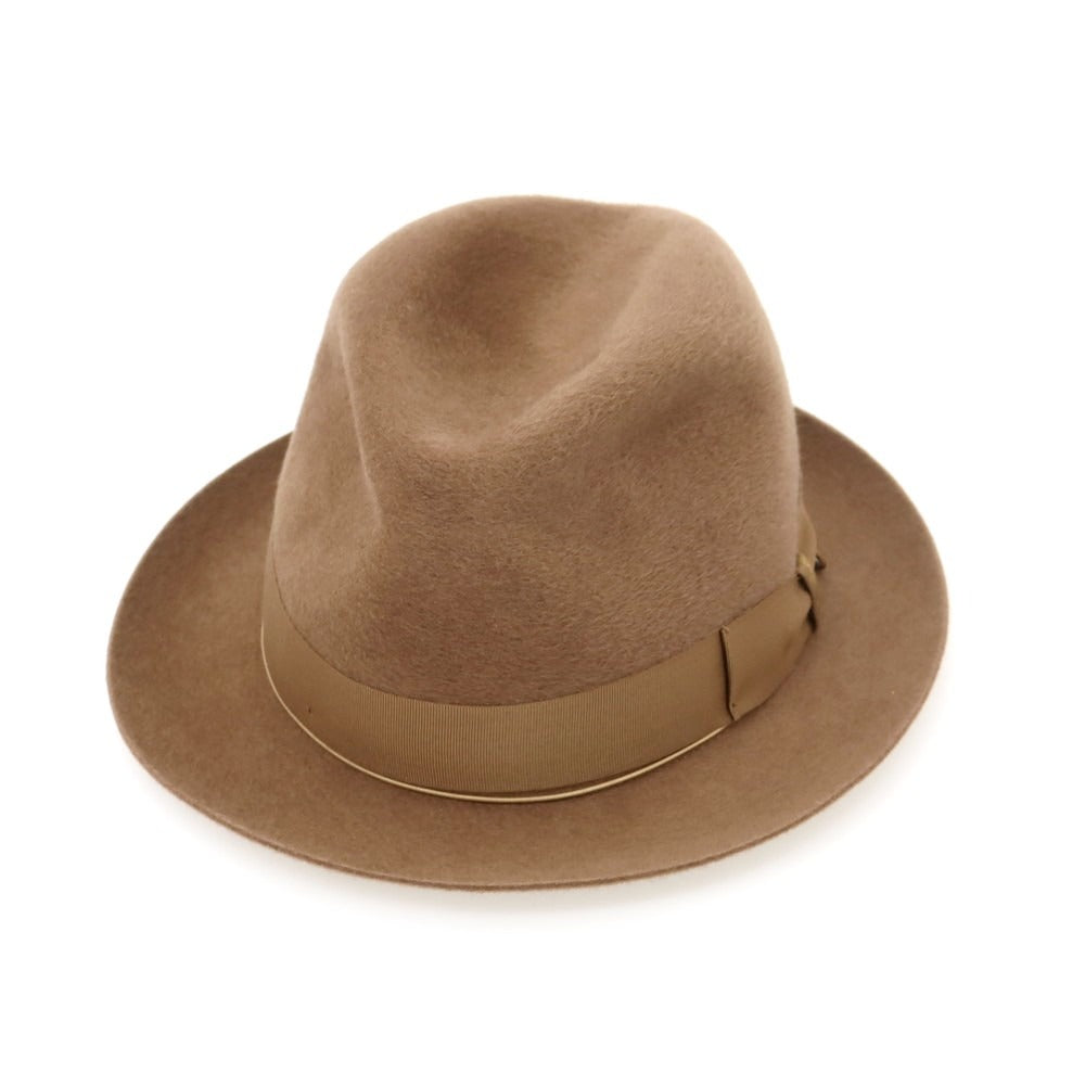 【中古】ボルサリーノ Borsalino レッドディア CERVELT 中折れハット ブラウン系（ジンジャー）【 サイズ表記なし（58位） 】【 状態ランクA 】【 メンズ 】 [APD]