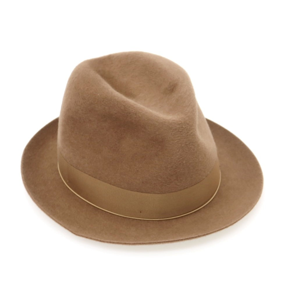 【中古】ボルサリーノ Borsalino レッドディア CERVELT 中折れハット ブラウン系（ジンジャー）【 表記なし（58位） 】【 状態ランクA 】【 メンズ 】