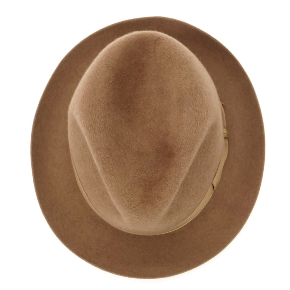 【中古】ボルサリーノ Borsalino レッドディア CERVELT 中折れハット ブラウン系（ジンジャー）【 サイズ表記なし（58位） 】【 状態ランクA 】【 メンズ 】 [APD]
