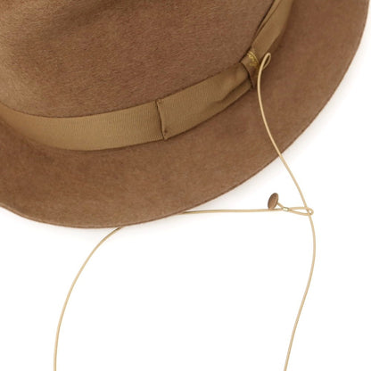 【中古】ボルサリーノ Borsalino レッドディア CERVELT 中折れハット ブラウン系（ジンジャー）【 表記なし（58位） 】【 状態ランクA 】【 メンズ 】