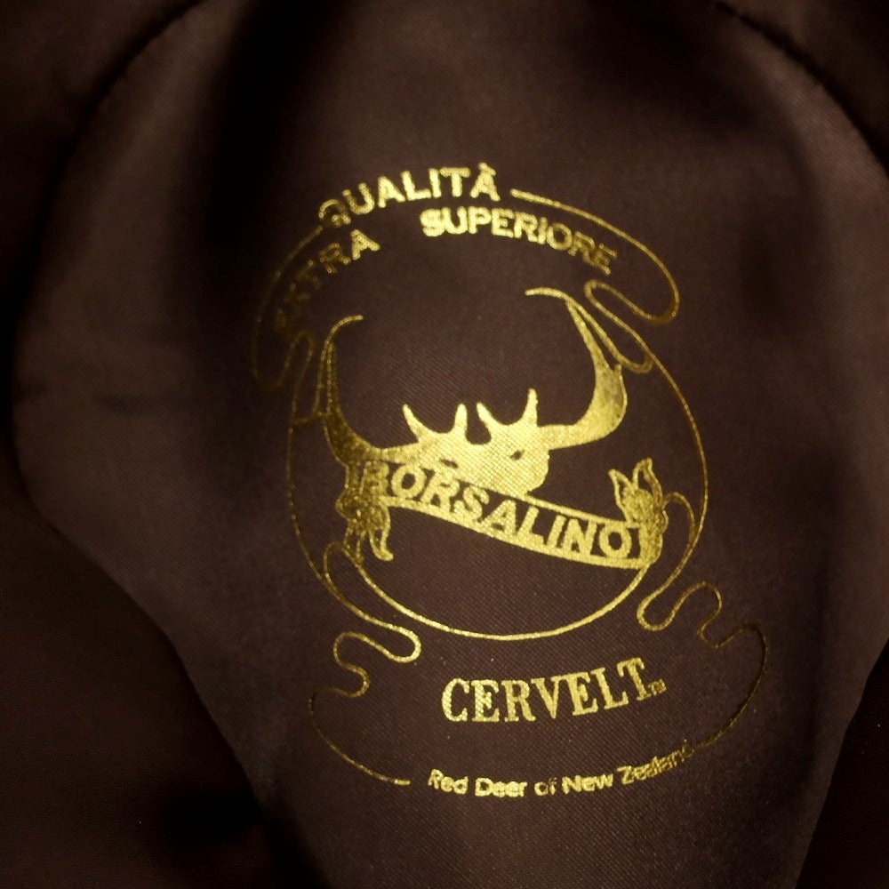 【中古】ボルサリーノ Borsalino レッドディア CERVELT 中折れハット ブラウン系（ジンジャー）【 サイズ表記なし（58位） 】【 状態ランクA 】【 メンズ 】 [APD]