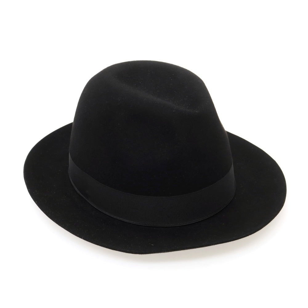 【中古】ボルサリーノ Borsalino ビーバー 中折れハット ブラック【 60 】【 状態ランクB 】【 メンズ 】