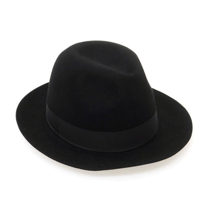 【中古】ボルサリーノ Borsalino ビーバー 中折れハット ブラック【 60 】【 状態ランクB 】【 メンズ 】