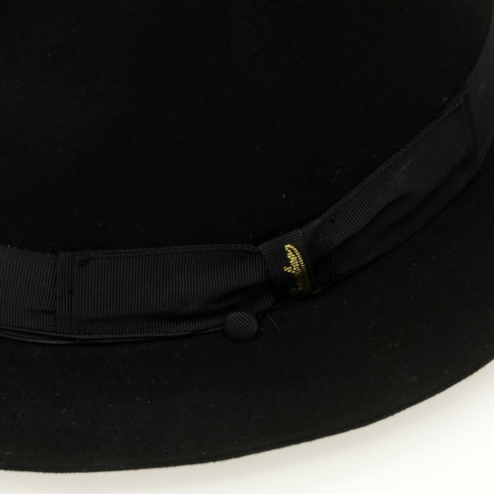 【中古】ボルサリーノ Borsalino ビーバー 中折れハット ブラック【 60 】【 状態ランクB 】【 メンズ 】